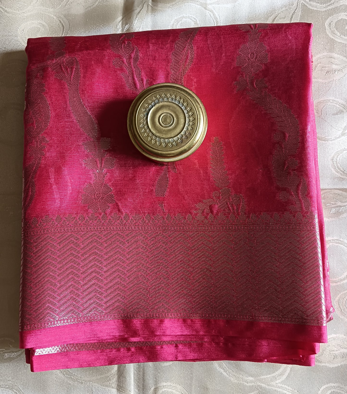 Banarasi Warm Silk Weaving Saree - Dark Pink