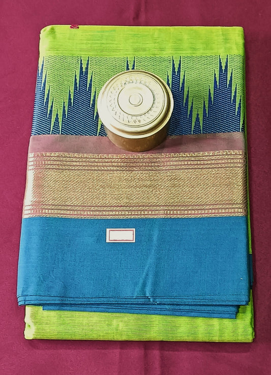 South cotton saree - Light green