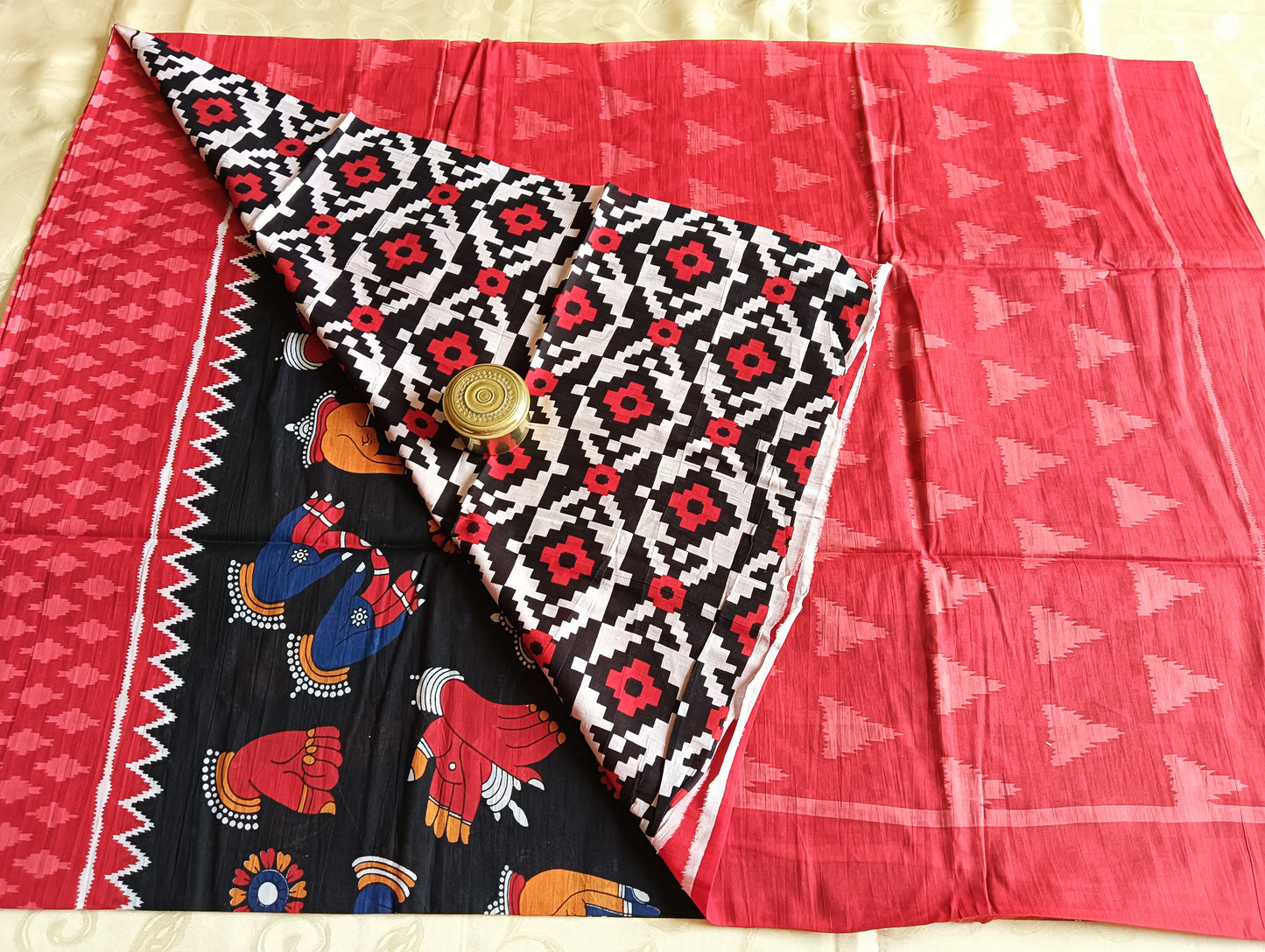 Hand Block Printed Pure Cotton Mulmul Saree