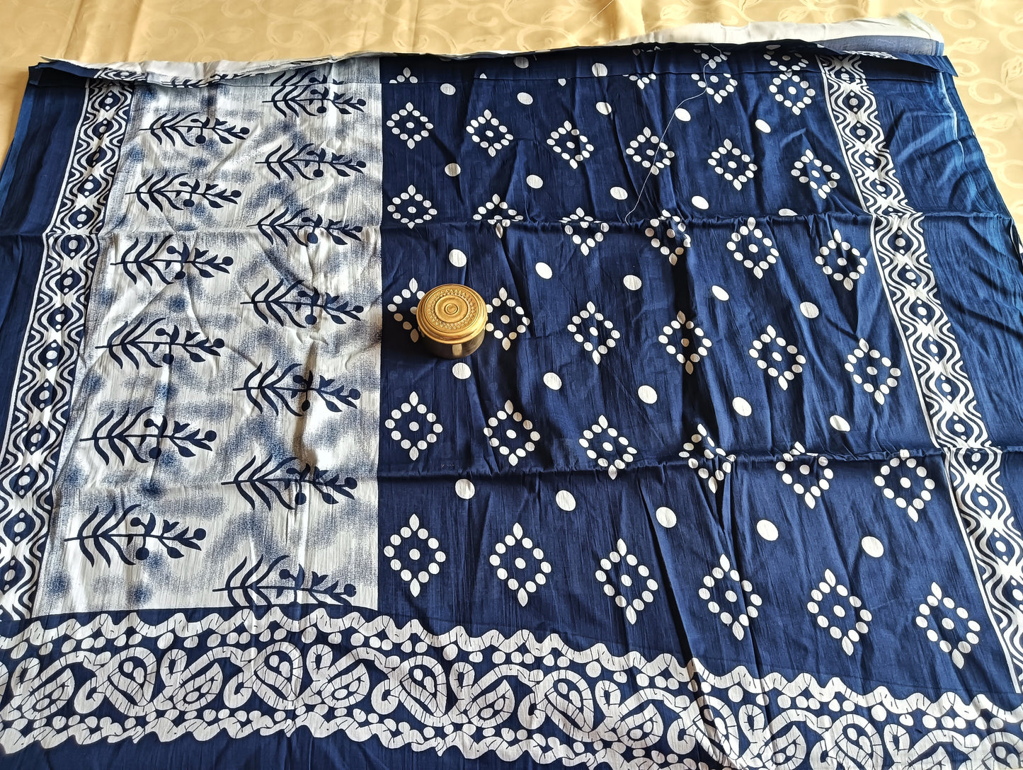 Hand Block Printed Pure Cotton Mulmul Saree