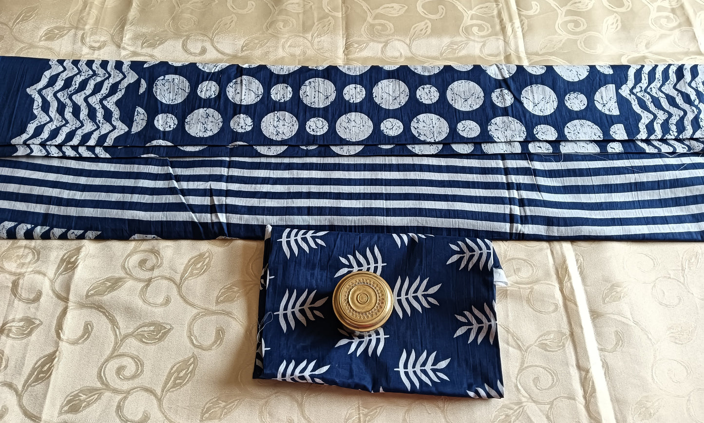 Hand Block Printed Pure Cotton Mulmul Saree - Indigo