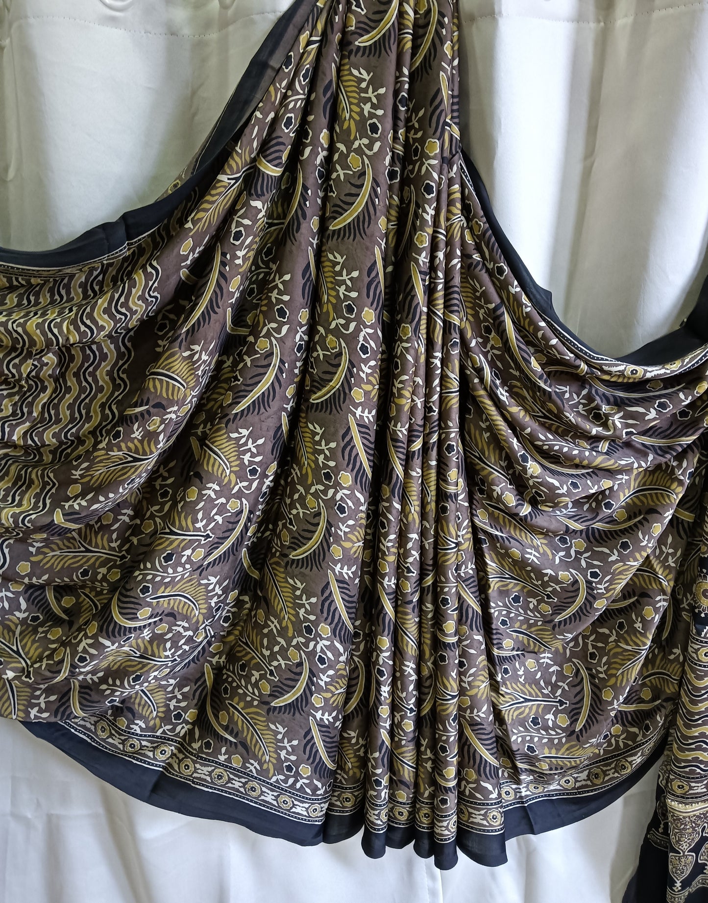 Modal silk saree- Ajrakh print