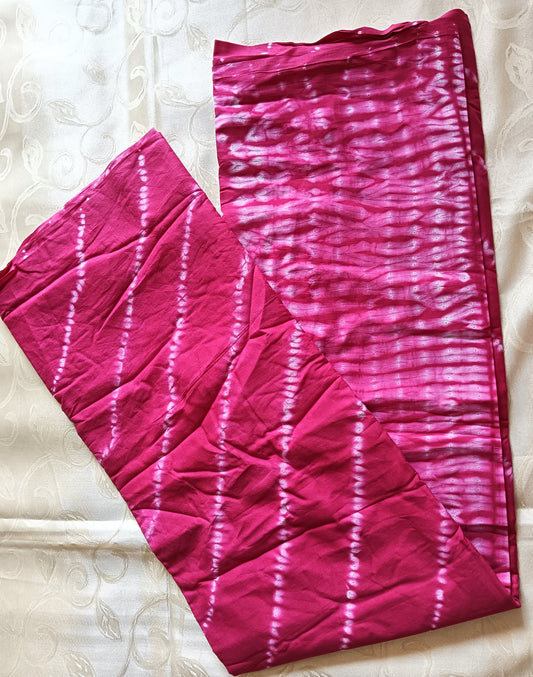 Pure Cotton Mulmul Saree - Pink Colour